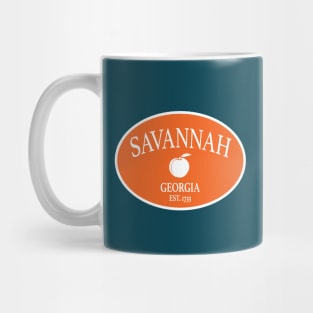 Savannah Georgia Est 1733 Peach Oval Orange Mug